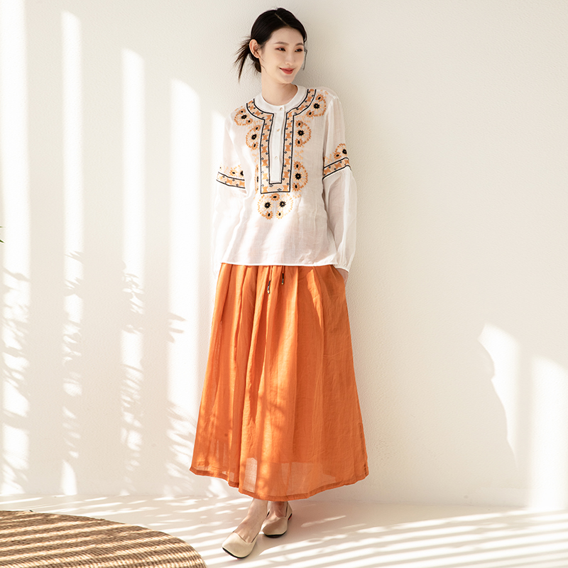 冉裳原创民族风棉麻两件套装裙