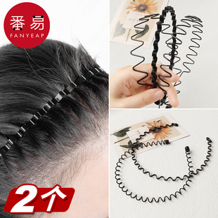 黑色波浪背头头箍 短发箍洗脸碎发卡不勒头男士 发箍 男A1pq801