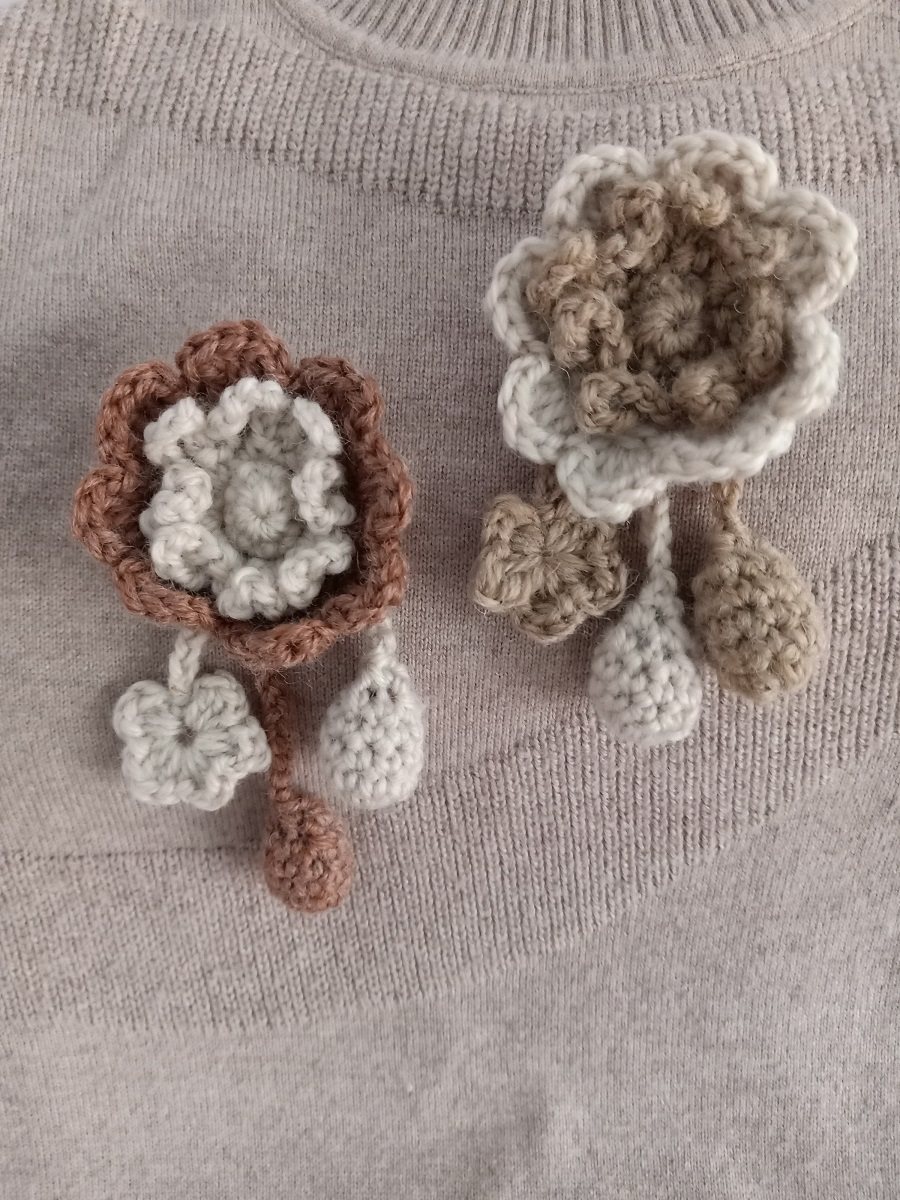 森女系羊毛线粗大胸花手钩花手工编织大衣毛衣帽子围巾配饰包邮
