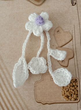 手工编织毛线花朵针织胸花泡芙花