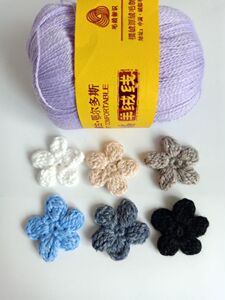 手钩羊绒毛线花勾花配件辅料3cm