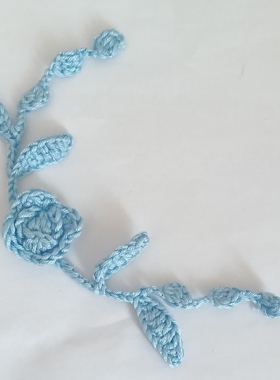 手钩毛线花朵花枝服装花边辅料