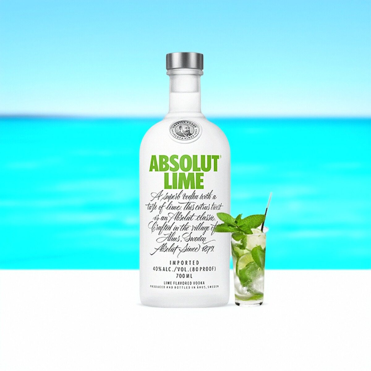 【新老随机】ABSOLUT绝对青柠味伏特加700ml鸡尾酒基酒瑞典洋酒