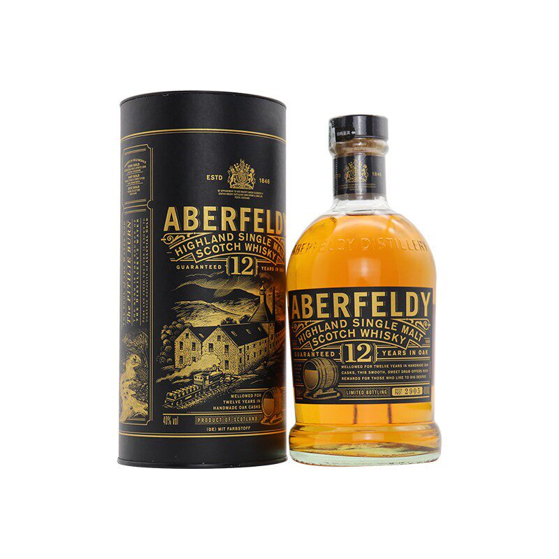 ABERFELDY艾柏迪12年单一麦芽苏格兰威士忌英国进口洋酒烈酒正品