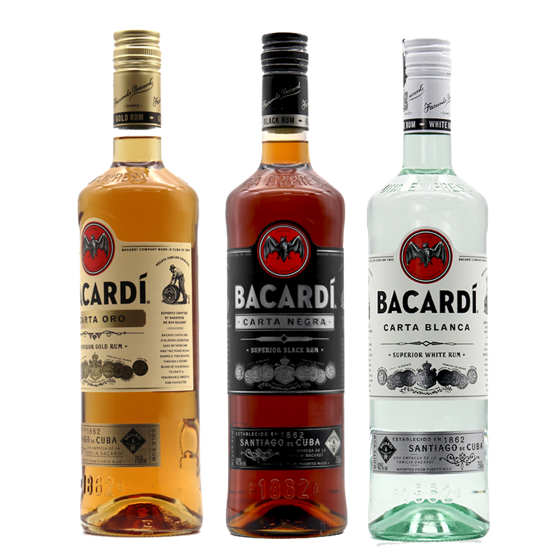 百加得黑白金朗姆酒ml750ML