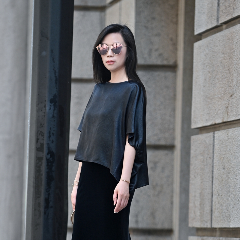 醋酸宽松蝙蝠袖时尚T罩衫女上衣