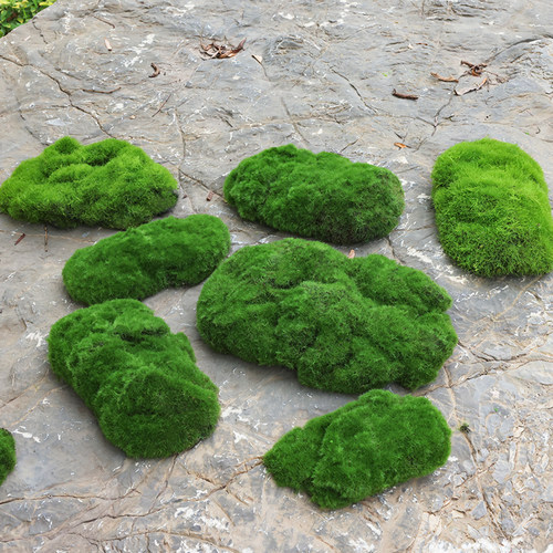 花千韵仿真青苔石苔藓石装饰摆件