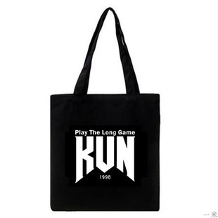 蔡徐坤KUN字母帆布包坤坤单肩包手提大容量蔡徐坤应援周边同款包