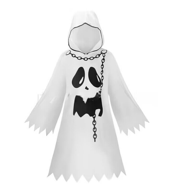【正品】圣节儿童披风鬼脸白色幽灵披风Cosplay主题派对装扮服装