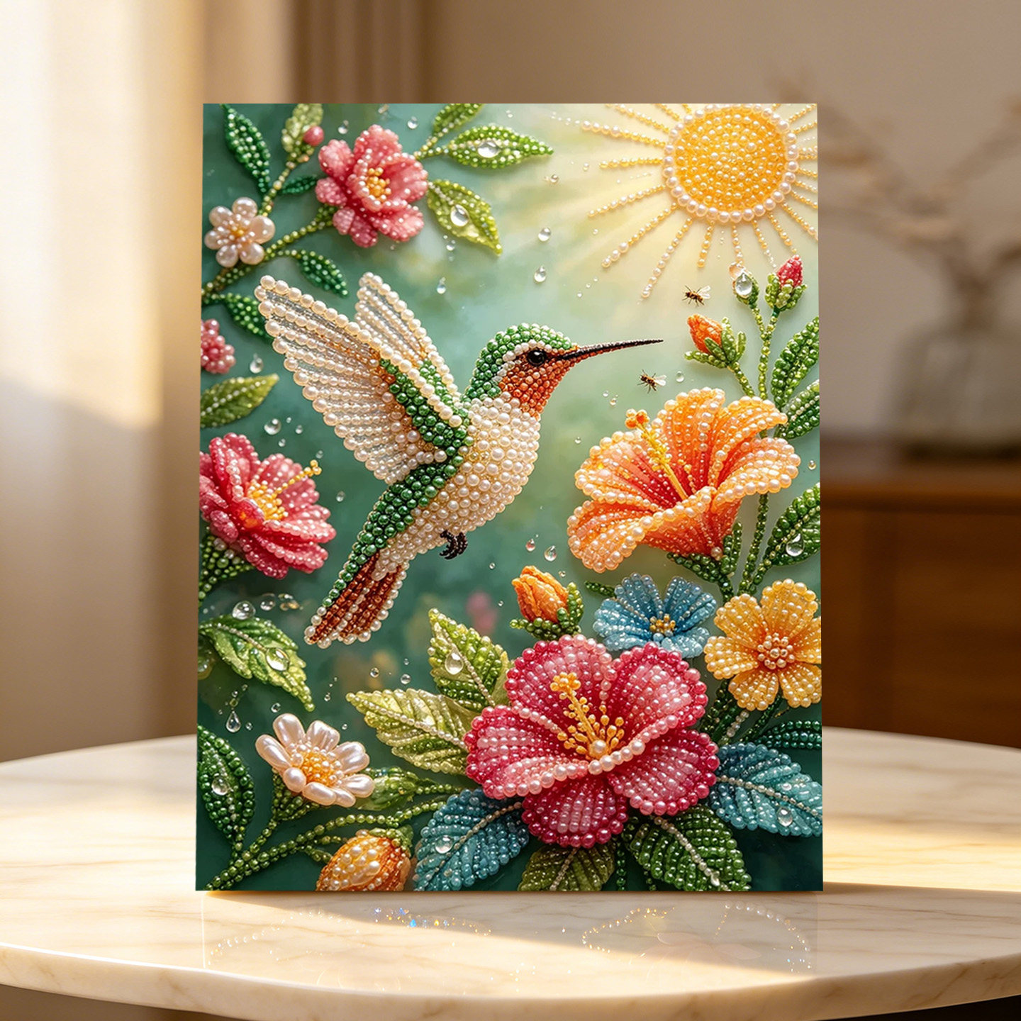 蜂乌戏繁花2026新款DIY珍珠画手工制作立体客厅钻石画高级装饰品