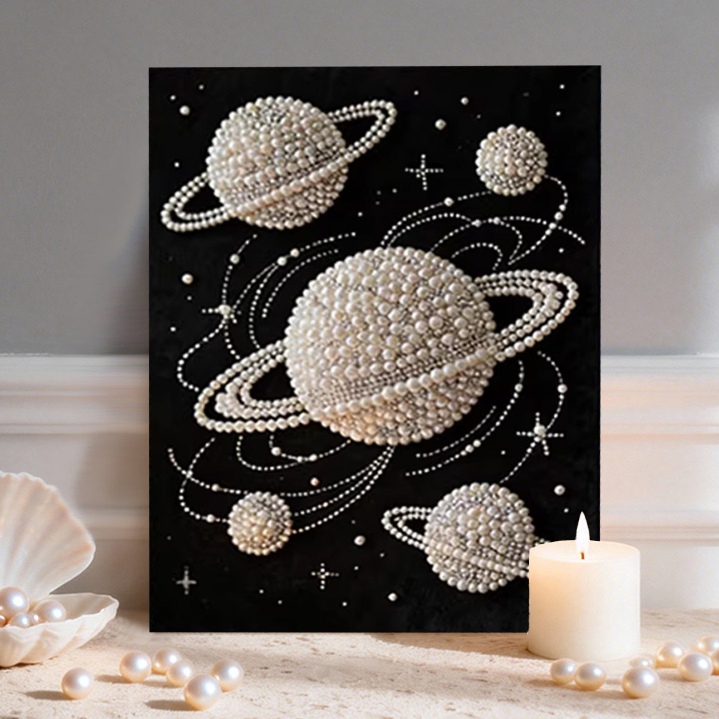 三界 2026新款DIY珍珠画新中式手工制作立体星球客厅装饰