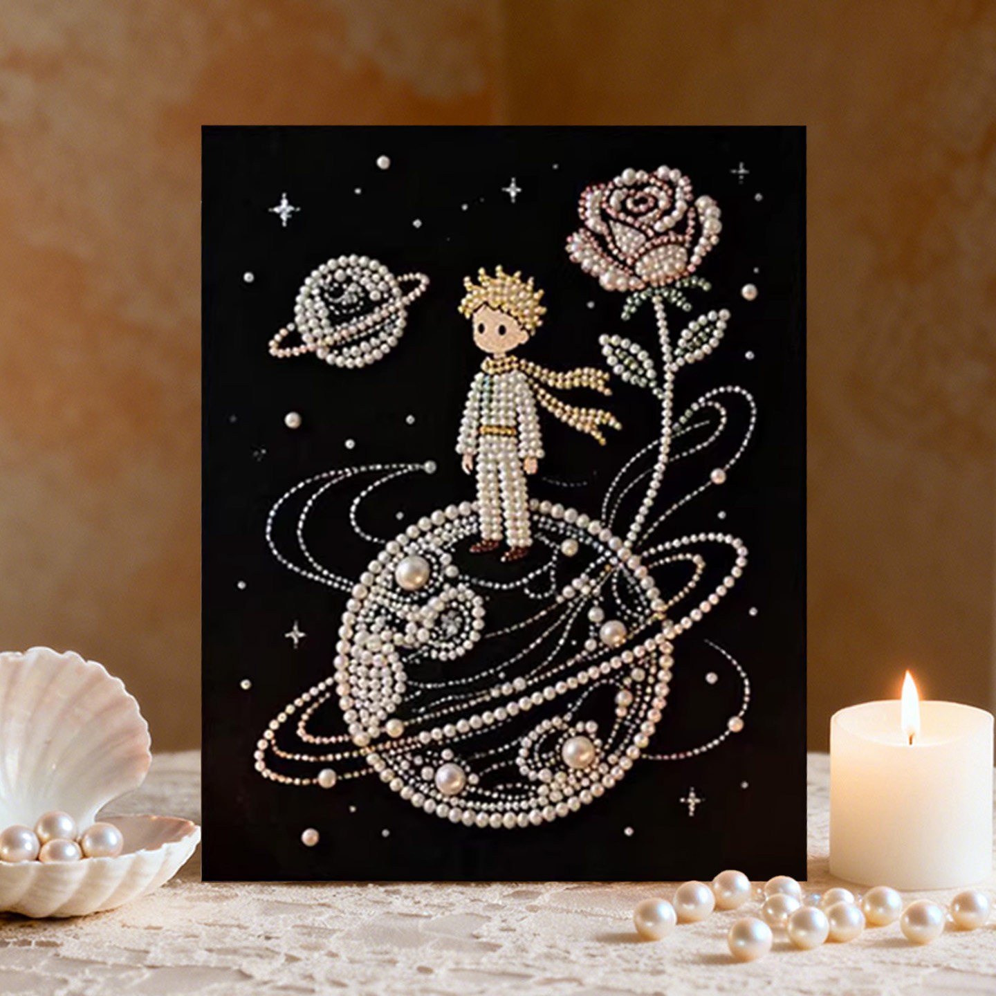 小王子 2026新款DIY珍珠画新中式手工制作立体星球王子客厅装饰