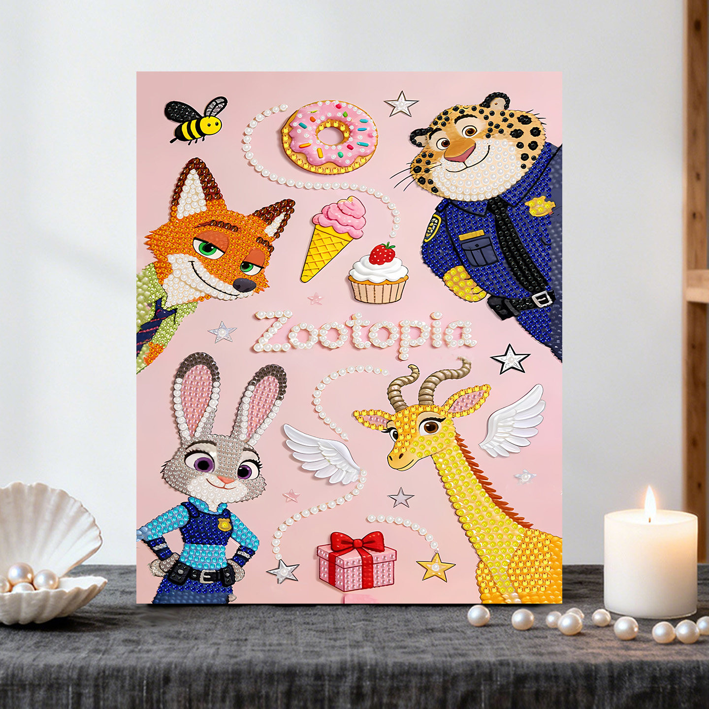 狐兔的证词 2026新款DIY珍珠画新中式手工制作立体客厅装饰