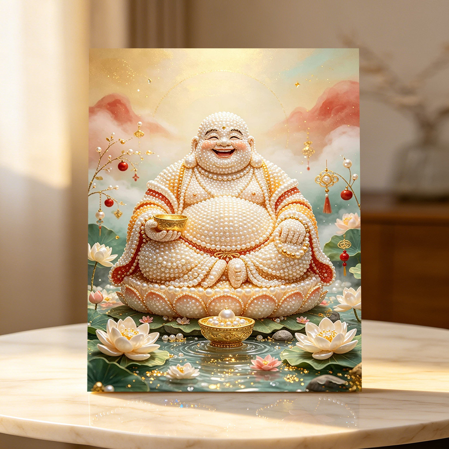 笑佛纳福2026新款DIY珍珠画手工制作立体客厅钻石画高级装饰品