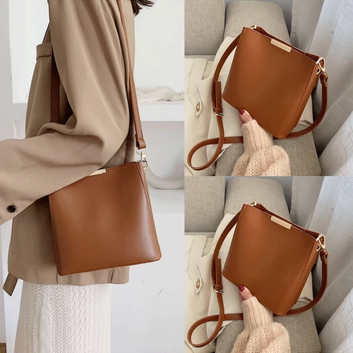 Вместительная и большая универсальная коричневая сумка через плечо на одно плечо