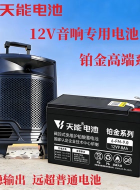 天能铂金12V14AH12AH10AH9AH音响蓄电池UPS/EPS电瓶12伏音箱电瓶