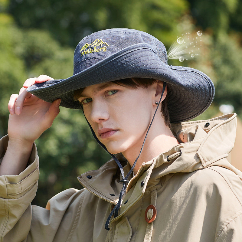 渔夫帽旅行防晒男夏天大檐帽子图片