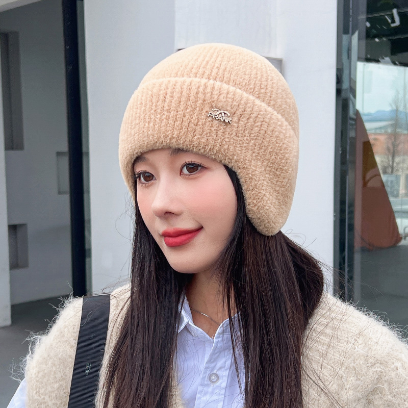 毛线帽骑车护耳女秋冬保暖帽子