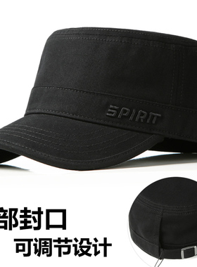 春秋纯棉平顶帽男士后封口户外遮阳休闲棒球帽旅游骑车帽子鸭舌帽