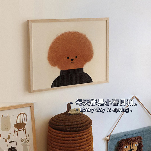 北欧电表箱装饰画实木免打孔