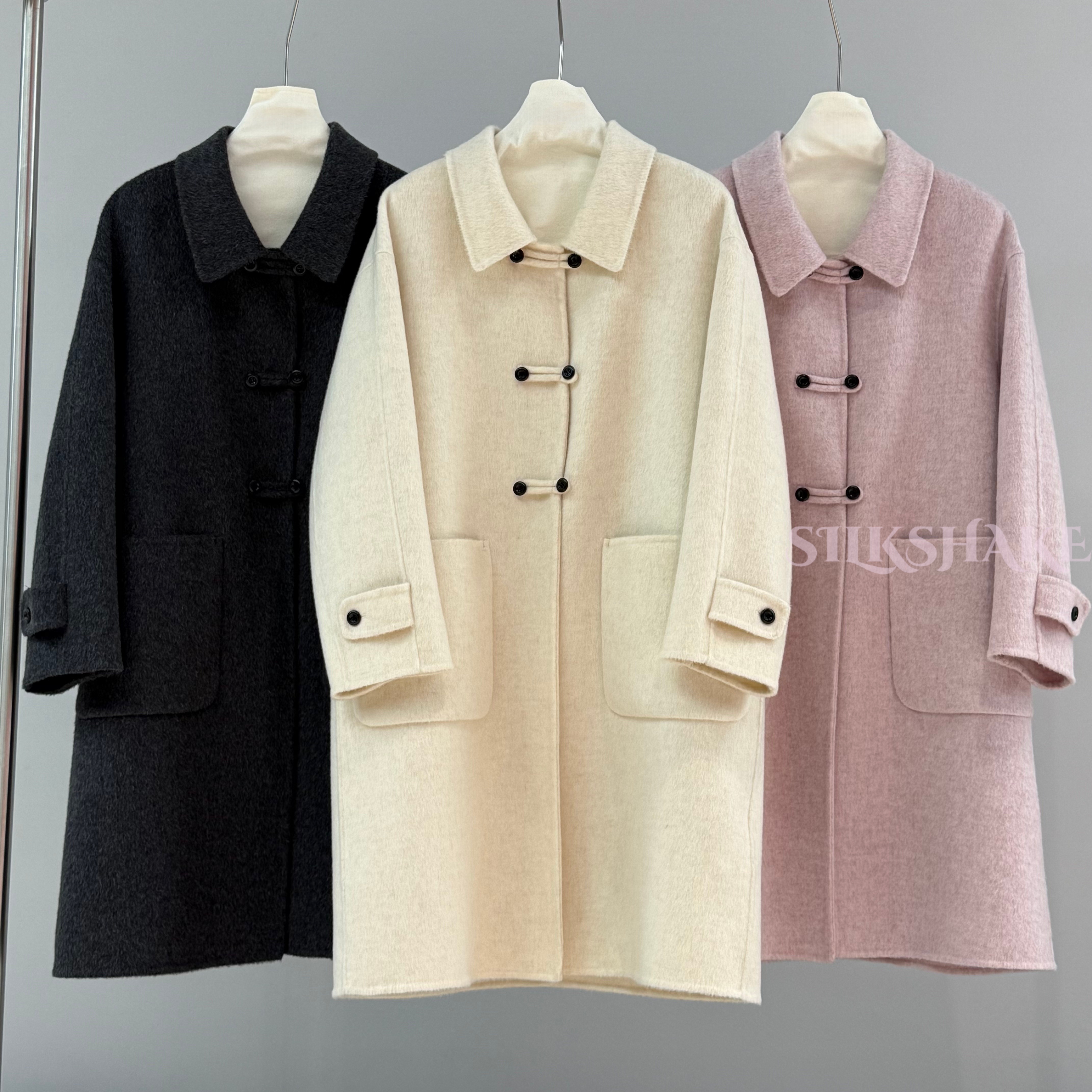 秋冬新款双面羊绒大衣中长款