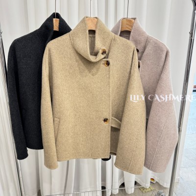 韩系双面羊绒大衣短款