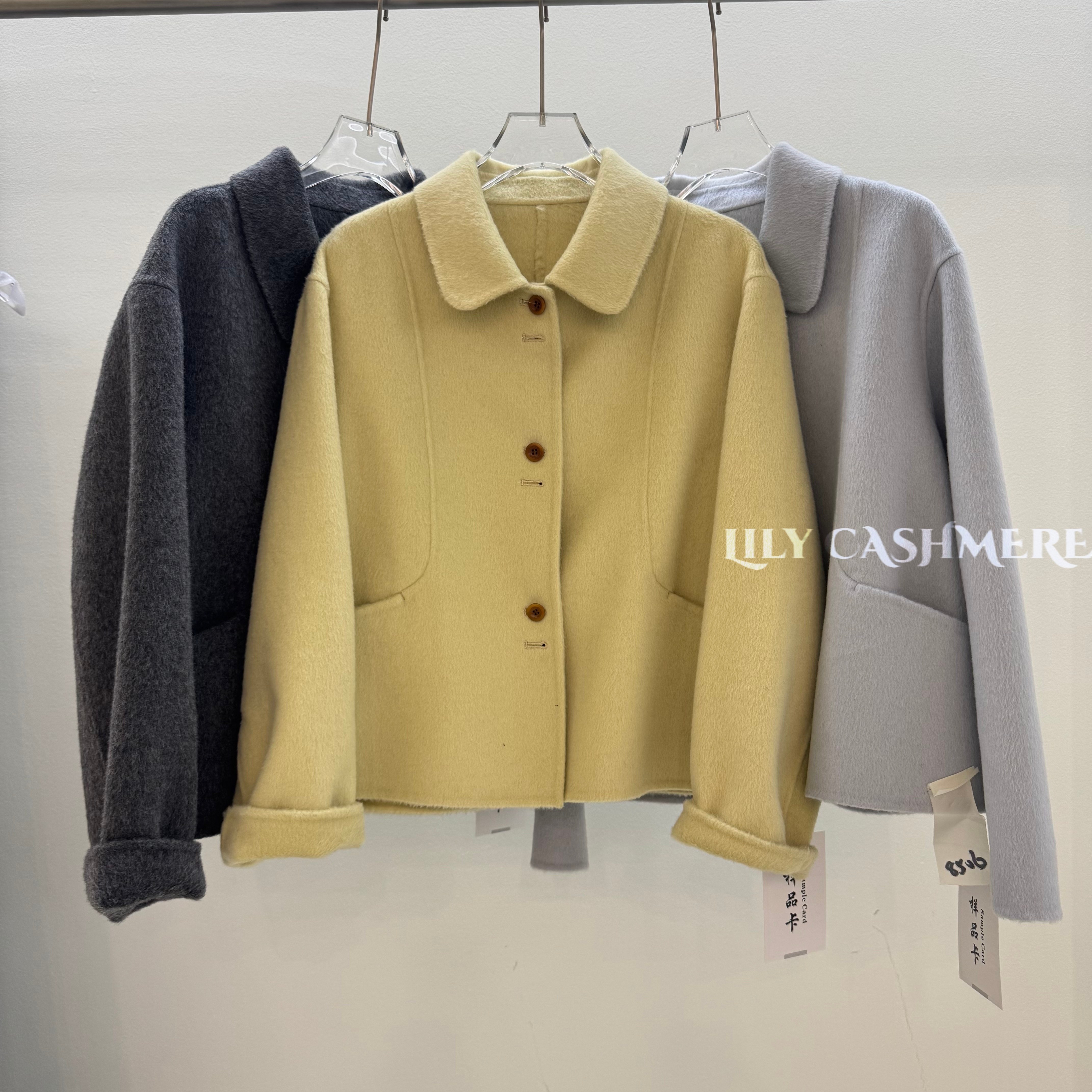 韩系双面羊绒大衣短款