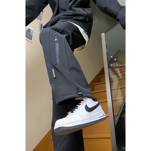 防风防水冲锋裤子男款秋冬加绒加厚美式青少年长裤冬季男士工装裤