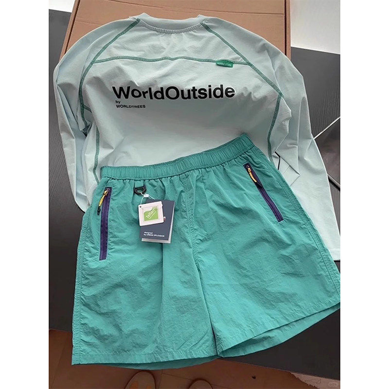 冰川蓝速干运动户外骑行服防晒套装男女夏季薄款冰皮凉感长袖T恤