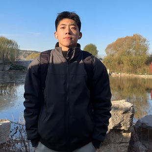 灰色立领短款cleanfit外套男春秋美式飞行员教练夹克潮牌棒球棉服