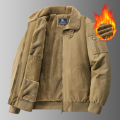 棉衣翻领纯棉防寒服棉袄 加绒加厚外套男宽松保暖工装 棉服男款 冬季