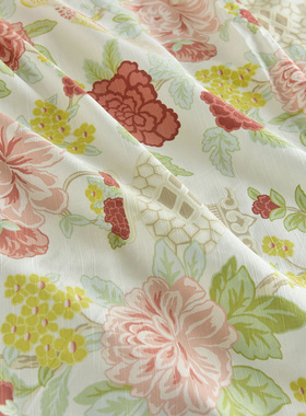 欧美面料美国JACLYN设计师家居手工沙发窗帘再生纤维布料枯玫瑰