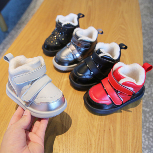 冬季儿童加绒棉鞋防滑男童运动鞋女童鞋子冬天宝宝婴幼学步1-3岁2