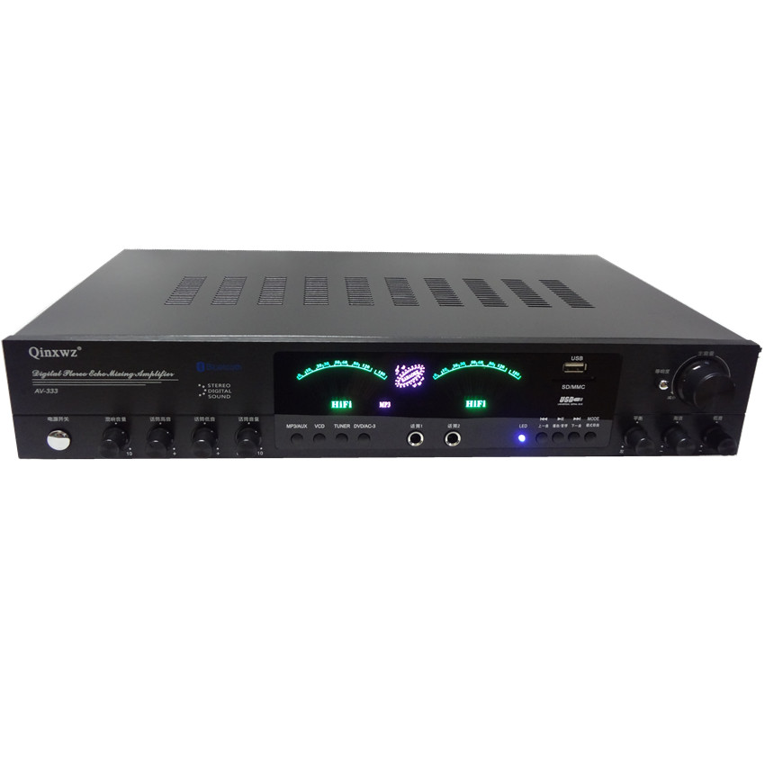 220V蓝牙音响U盘插卡机大功率卡拉ok家用功放机5.0声道音箱放大器