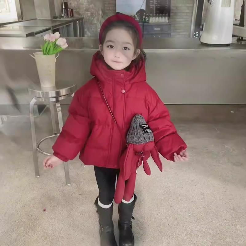 韩版儿童羽绒服冬装外套2025新款男女童短款洋气宝宝加厚保暖棉袄