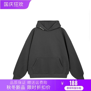 11ESTRANGER ASTRANGER 廓形宽松重磅纯色连帽卫衣 男女同款