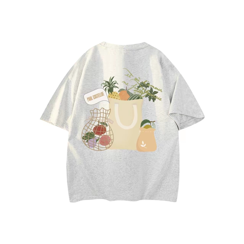 WORK 水果时代品牌字母印花美式高街时尚潮流短袖T恤 男女同款