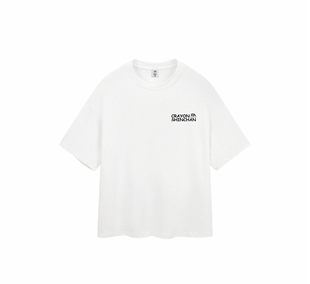 Crayon Shinchan蜡笔小新 纯棉卡通字母美式圆领短袖T恤 男女同款