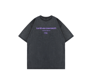 OWOX  美式复古水洗做旧宽松休闲圆领套头短袖 T恤 男女同款