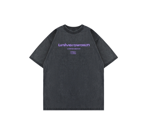 OWOX  美式复古水洗做旧宽松休闲圆领套头短袖 T恤 男女同款