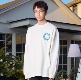 情侣 秋冬国潮男女美式 afgk1103陈泽联名同款 星星环形logo长袖