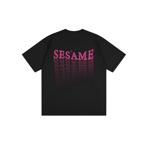 SESAME STREET芝麻街美式渐变字母印花百搭潮流短袖T恤男女同款