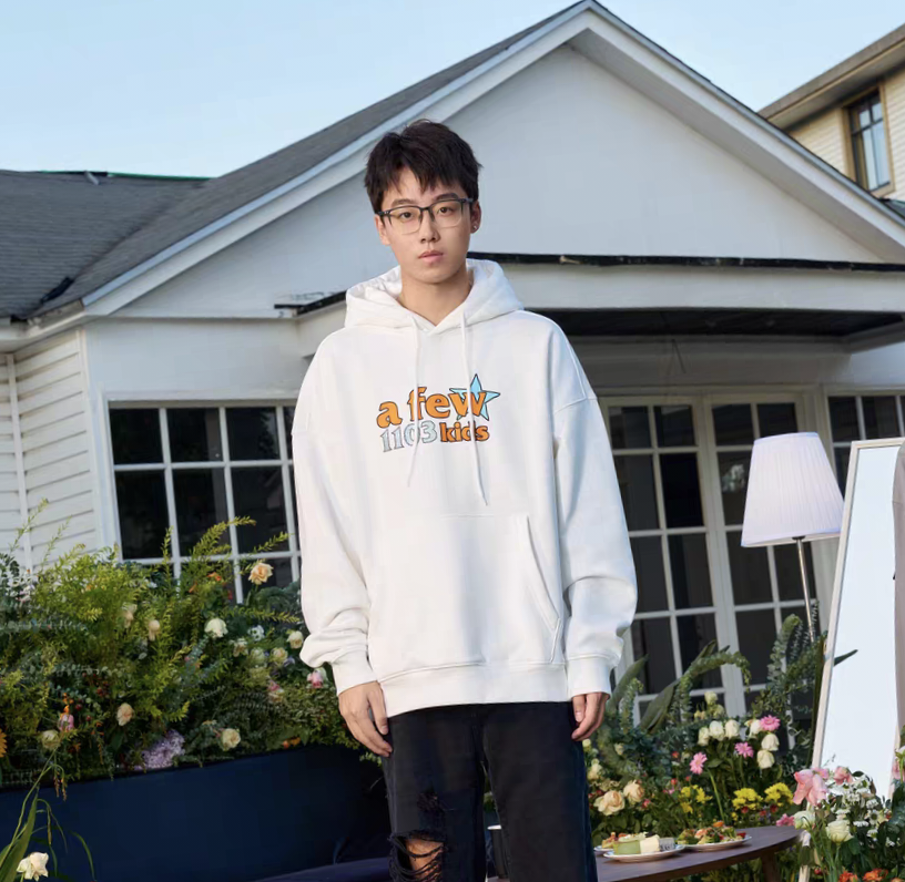 afgk1103陈泽联名同款星星印花连帽卫衣潮牌秋冬男女美式情侣上衣