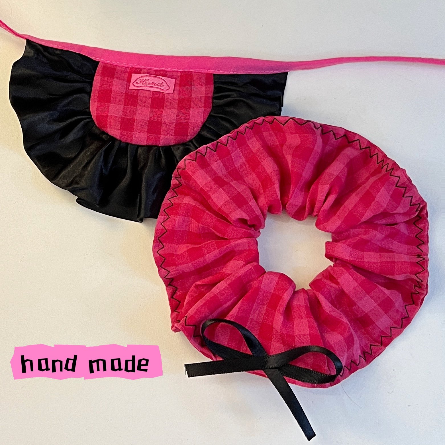 甜美宠物树莓色围巾布偶约克夏口水巾蝴蝶结猫狗围兜格子围嘴项圈