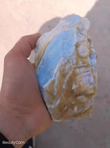 天蓝玉原石 秦岭玉石 手把件摆件雕刻原石 蓝玉髓蓝玛瑙矿区直销