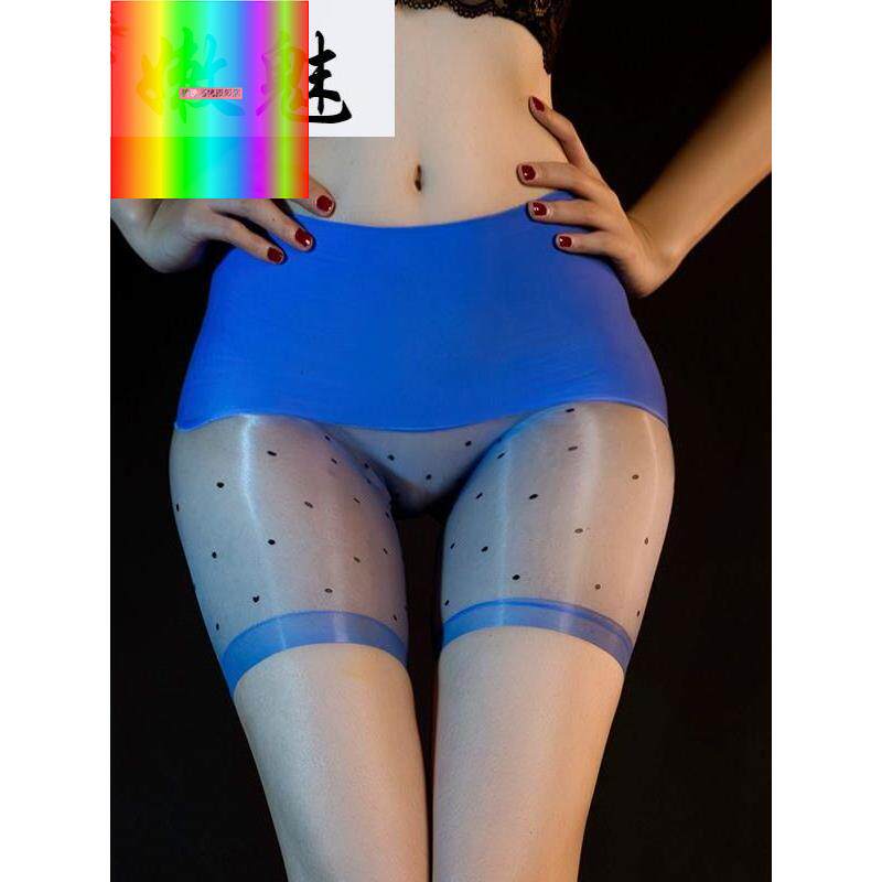 0D 울트라 얇은 원활한 오로라 복서 스타킹 세트 폴카 도트 반바지 부드러운 유성 속옷 여성을위한 섹시한 송아지 양말