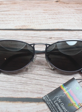 外贸单复古金属猫眼眉款男女可配近视高清太阳眼镜墨镜枪灰色344