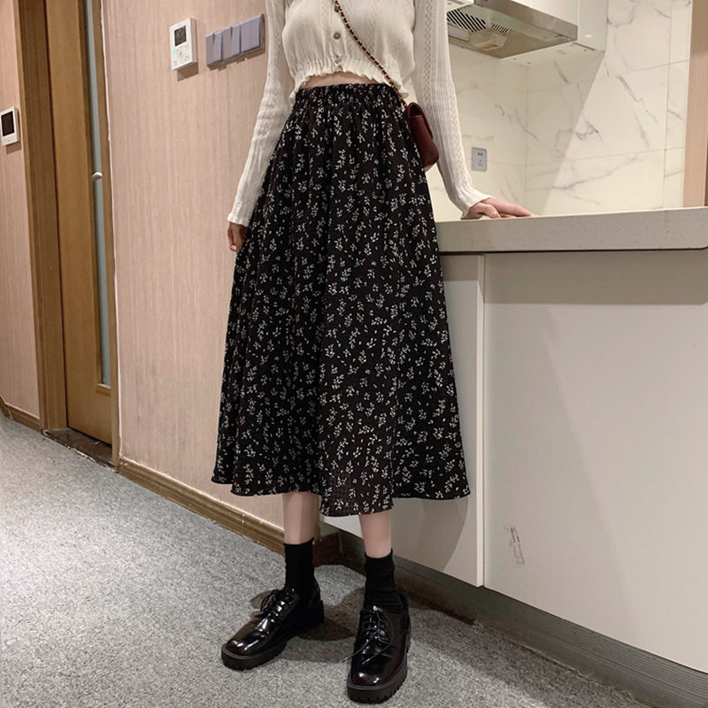 2021年春夏裝新款小碎花傘裙百褶裙垂感a字大擺裙子中長款半身裙在類目 女裝/女士精品, 半身裙中 - 來自Buy2taobao.com提供專業的淘寶代購服務