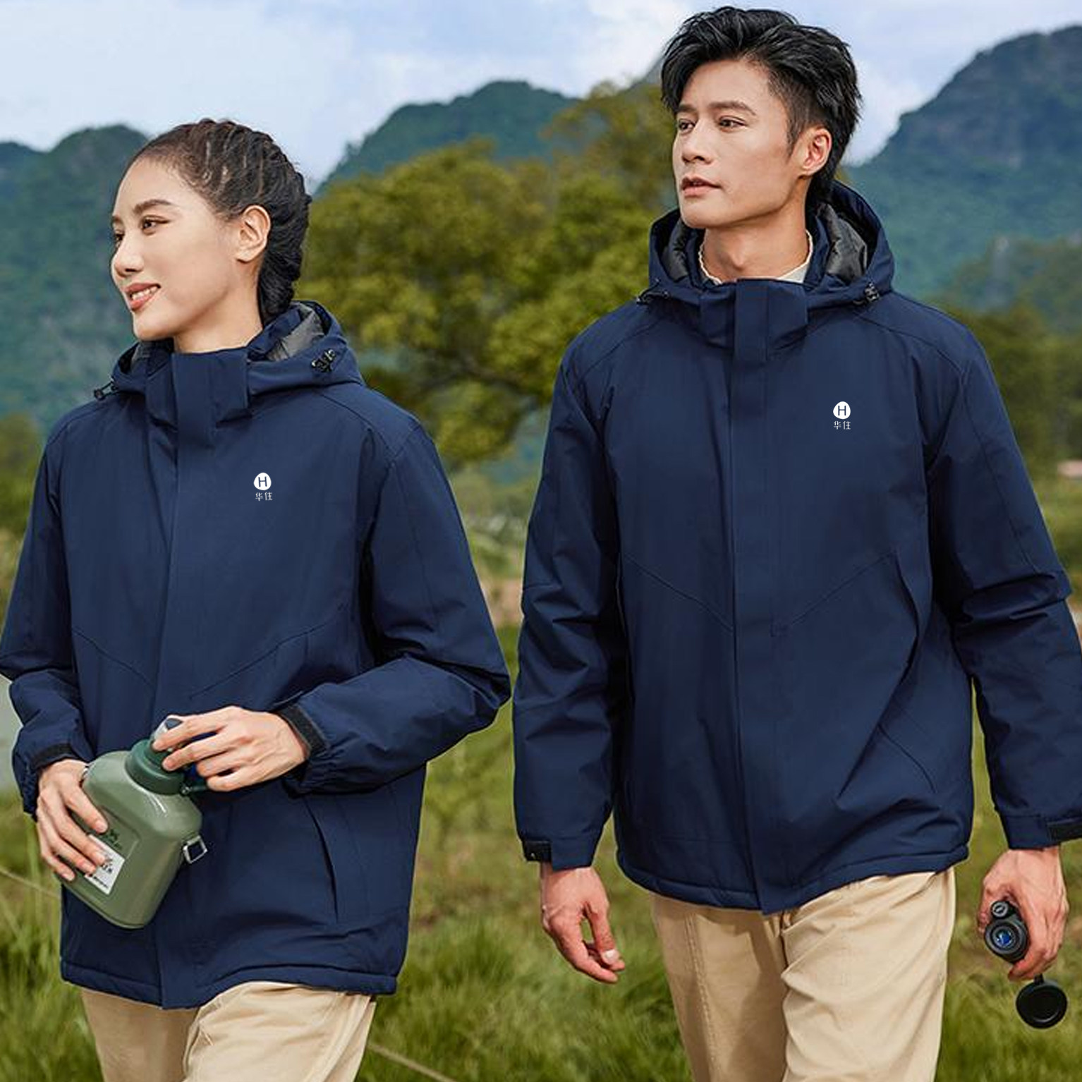 华住酒店工作服冲锋衣快捷前台接待员工装加绒卫衣长袖定制印logo