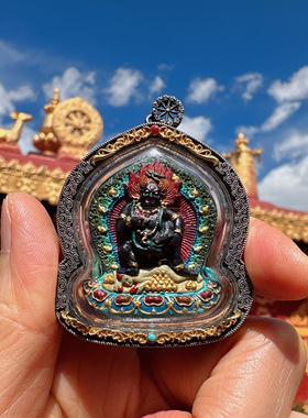 【藏玺物与悟/缘】925银手工古法彩绘黑CC黑财擦擦吊坠 西藏直发